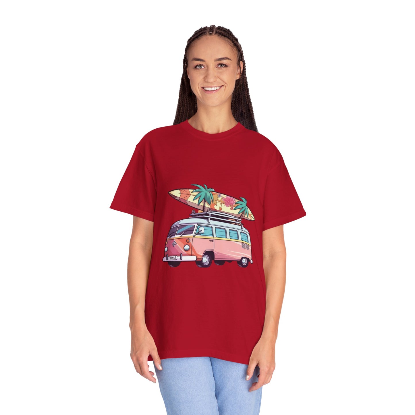 Retro Surf Van: Unisex Garment-Dyed T-shirt