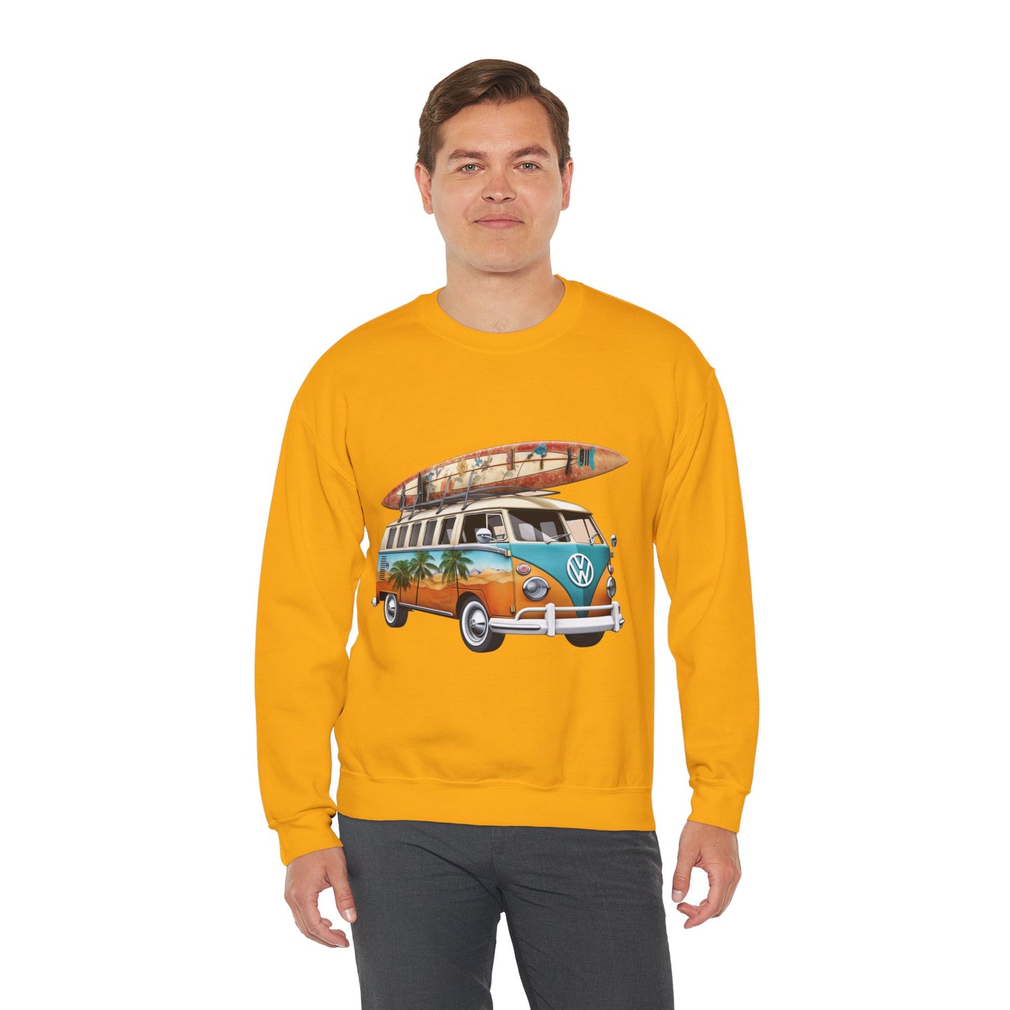 Retro Surf Van - Unisex Heavy Blend™ Crewneck Sweatshirt