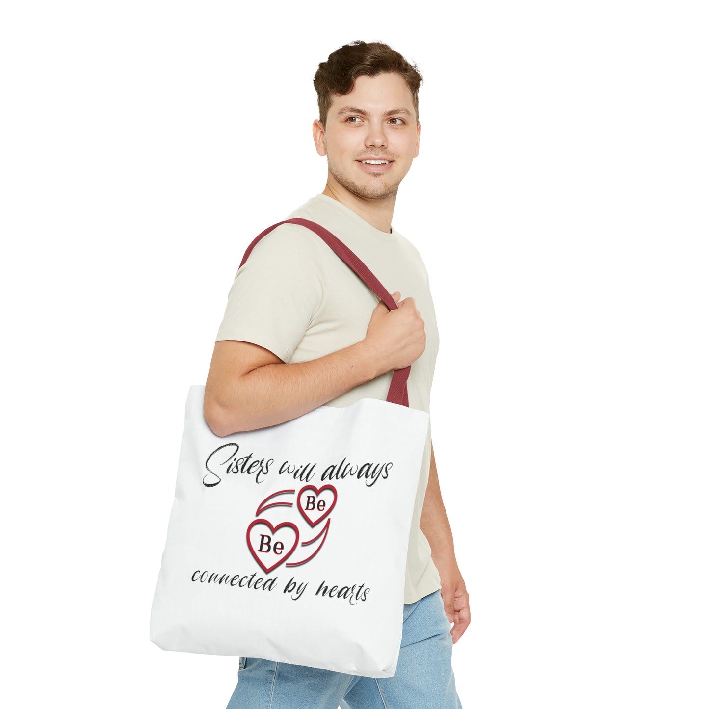 Sisters will always be connected by hearts - Tote Bag (AOP)