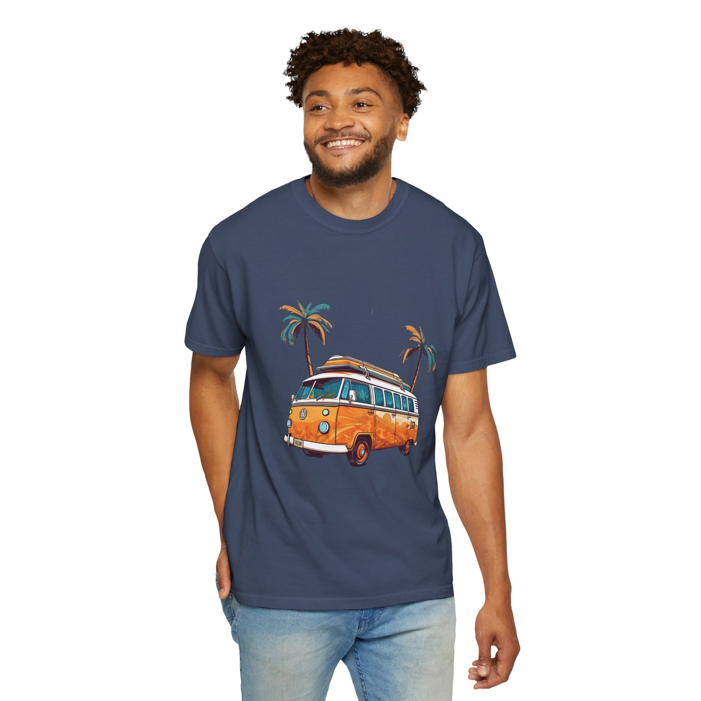 Retro Surf Van: Unisex Garment-Dyed T-shirt