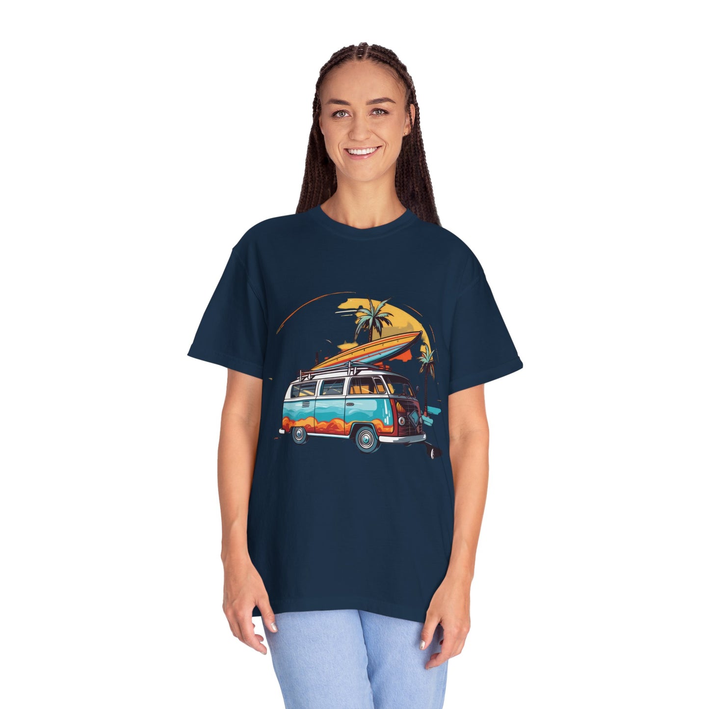 Retro Surf Van: Unisex Garment-Dyed T-shirt