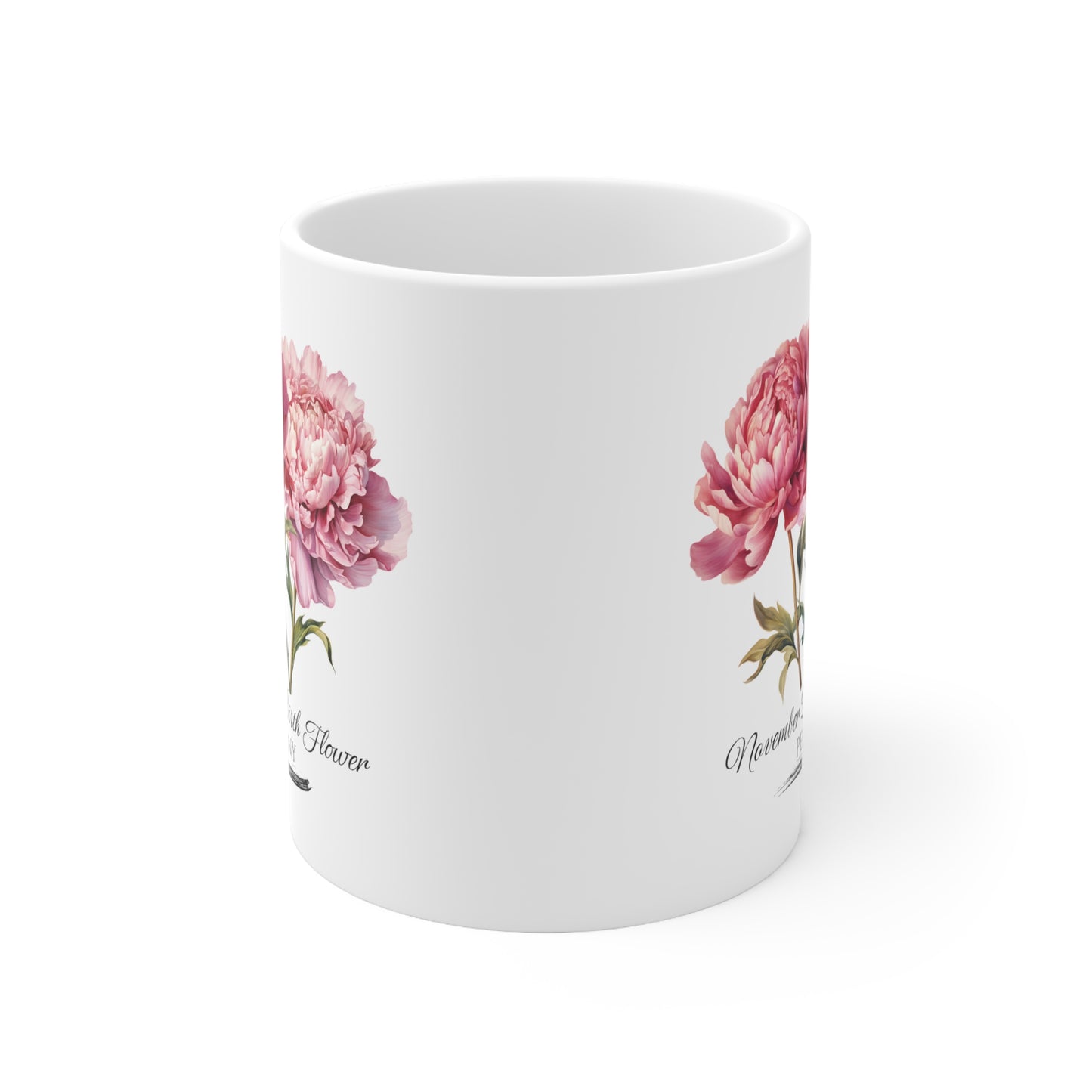 November Birth Flower (Peony): Ceramic Mug 11oz