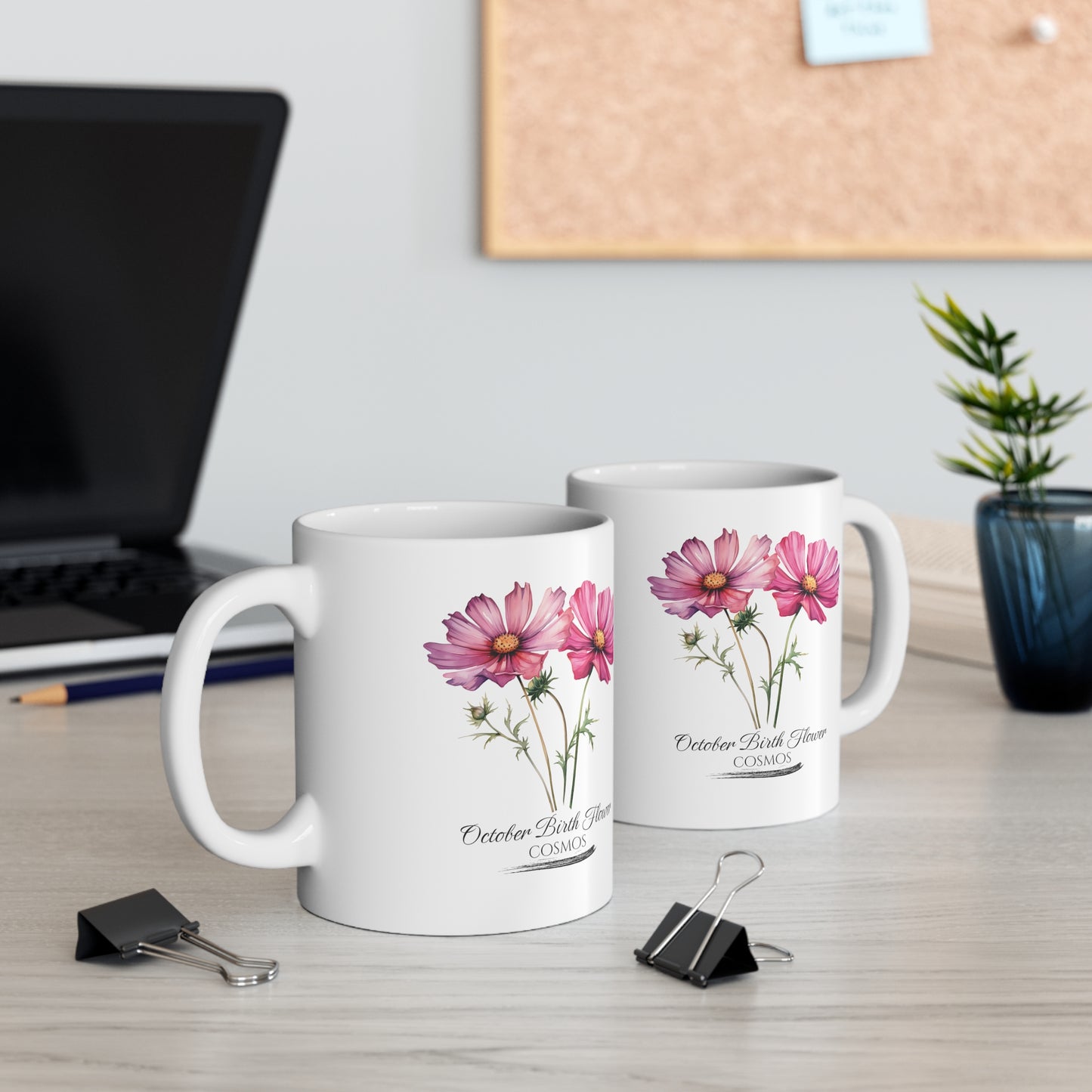 October Birth Flower (Cosmos): Ceramic Mug 11oz