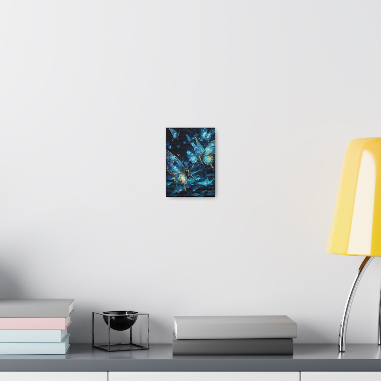 Beautiful butterfly glowing in the dark - Canvas Gallery Wraps