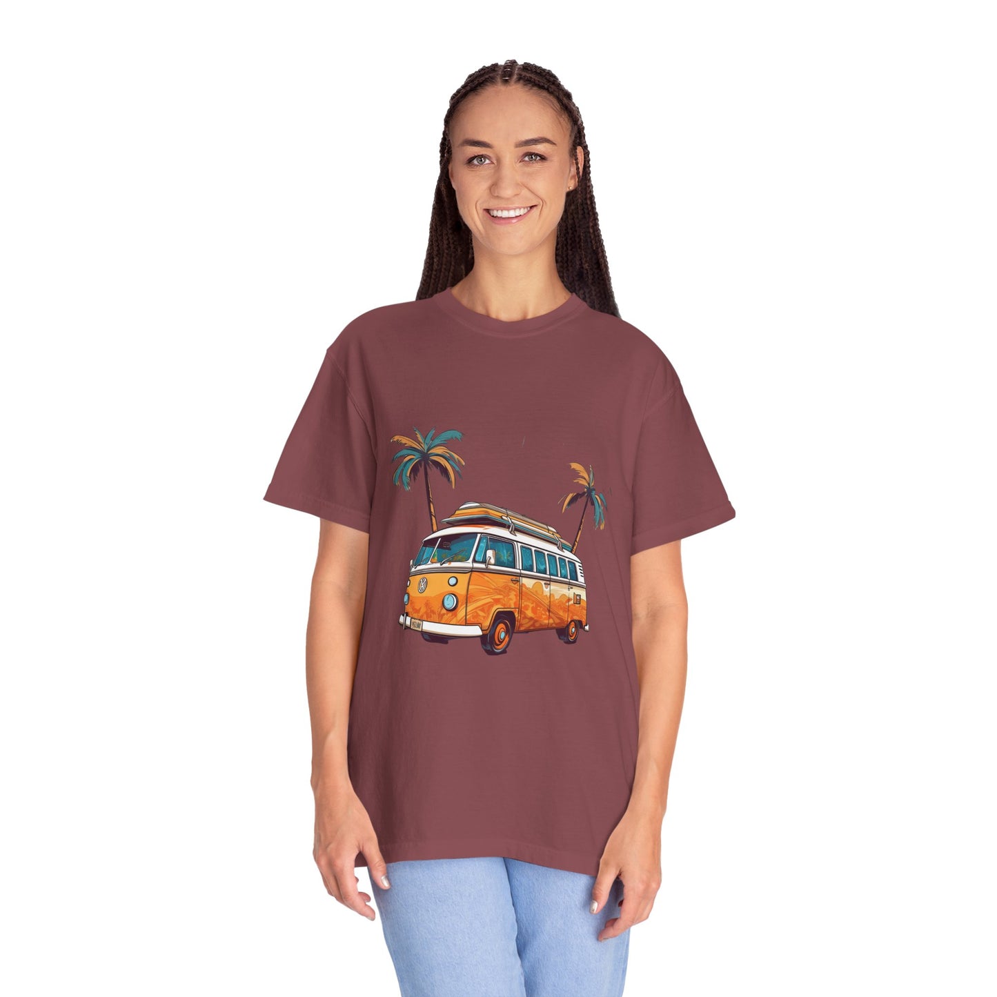 Retro Surf Van: Unisex Garment-Dyed T-shirt