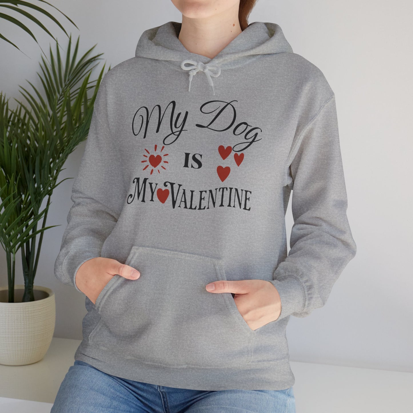 My Dog Is My Valentine - Unisex Heavy Blend™ Hooded Sweatshirt