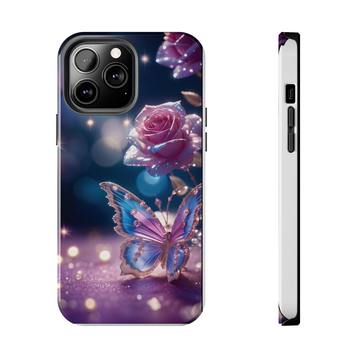 Tough Phone Cases: Fantasy butterfly and roses