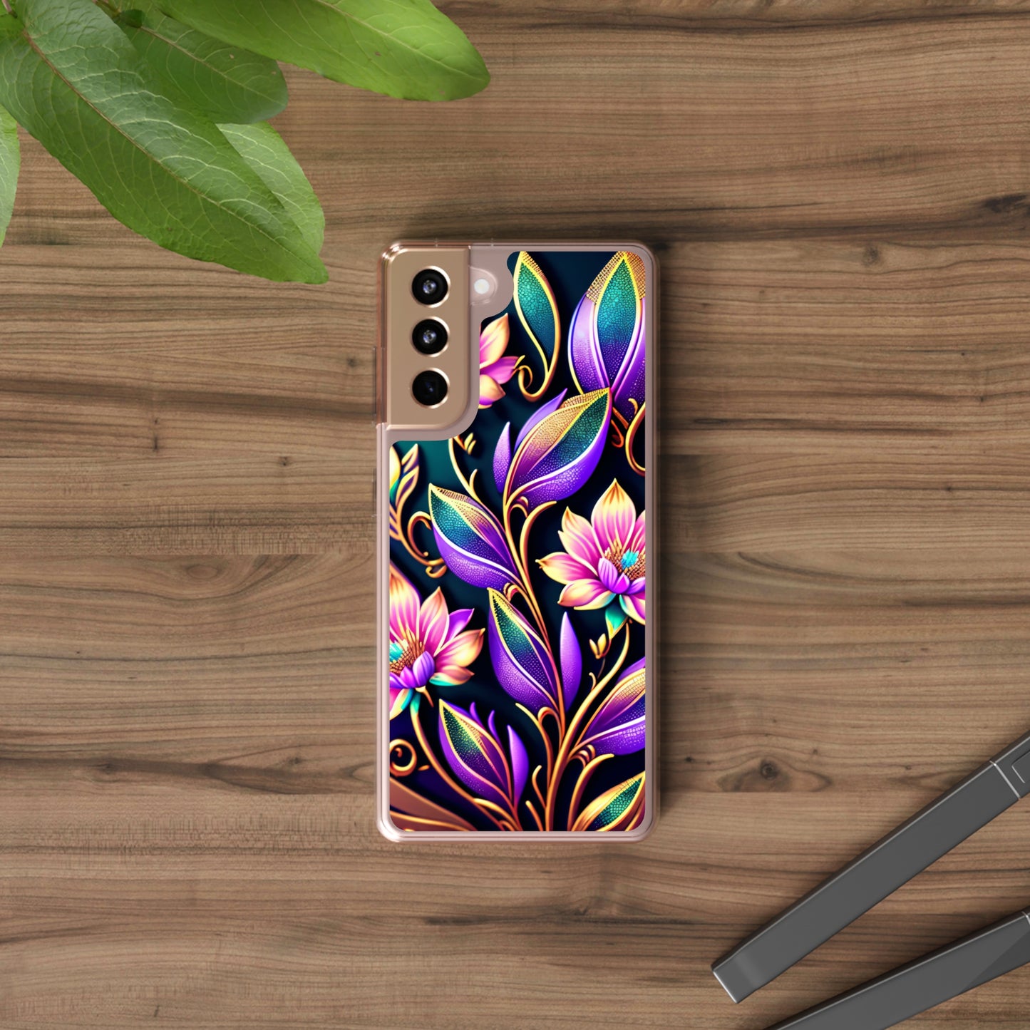 Clear Phone Cases: Fantasy Flower