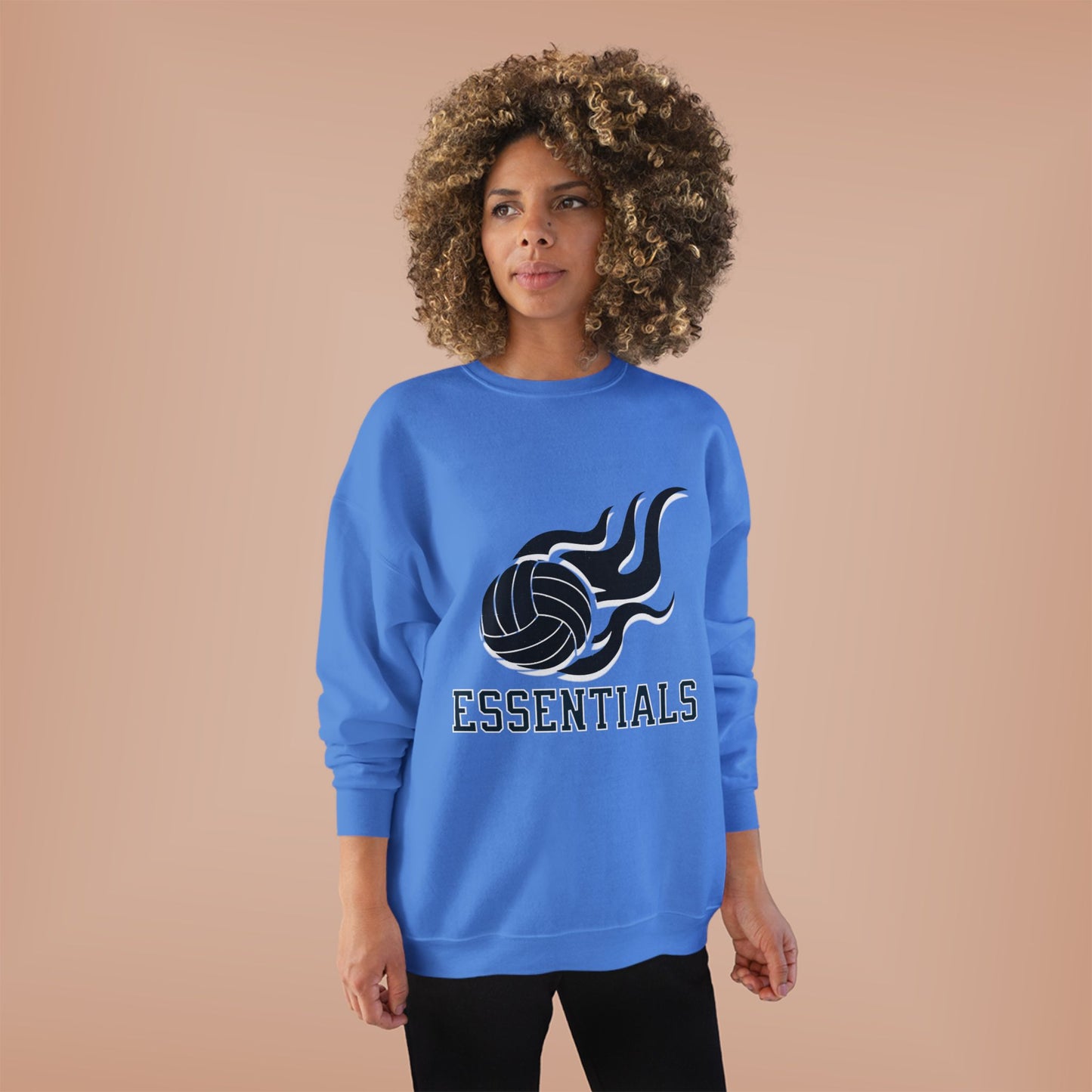 Volleyball Essentials Crewneck Sweatshirt - Unisex Eco-Friendly, Sportswear, Athletic Casual, Team Spirit, Gift for Sports Lovers