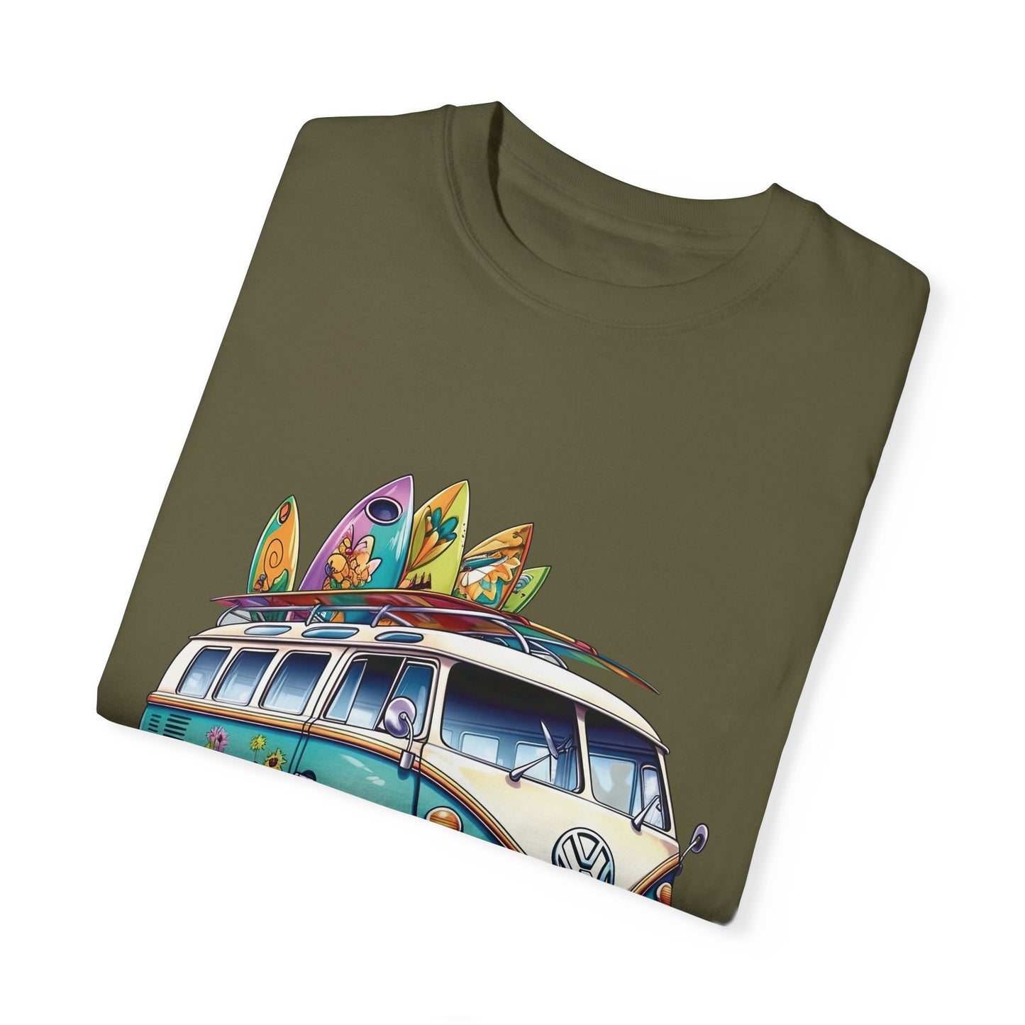 Retro Surf Van: Unisex Garment-Dyed T-shirt