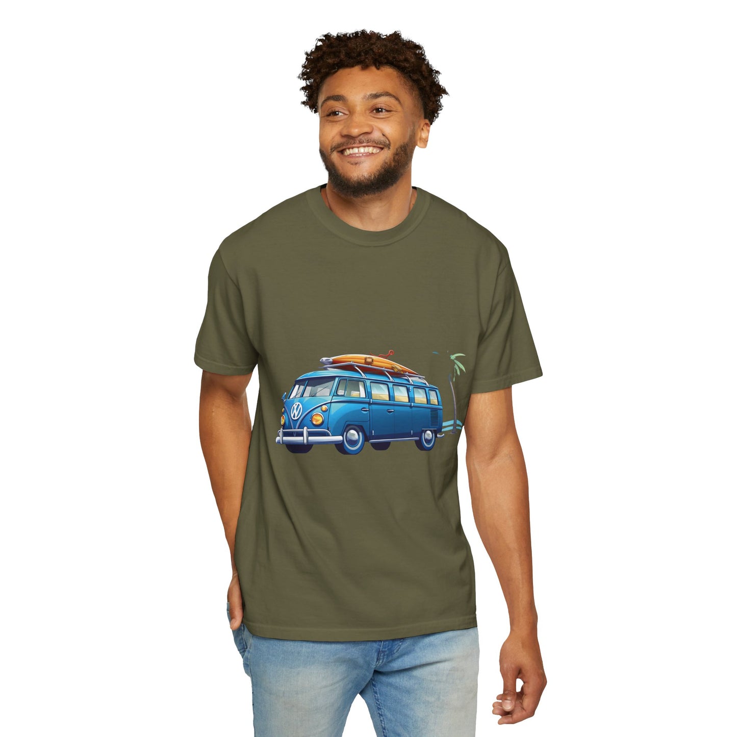 Retro Surf Van: Unisex Garment-Dyed T-shirt