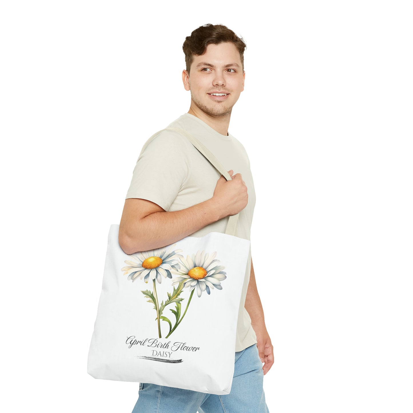 April Birth Flower: Daisy - Tote Bag (AOP)