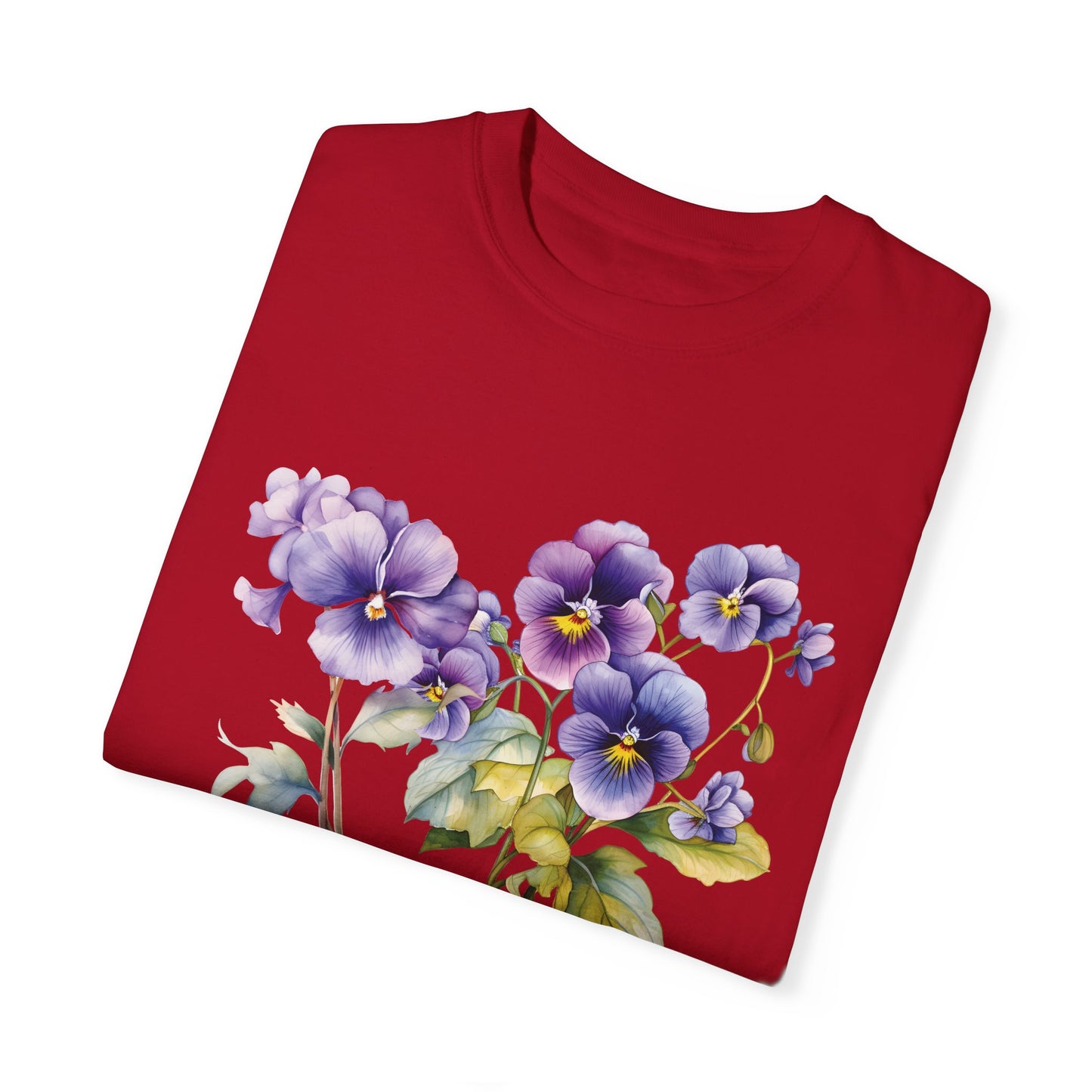 February Birth Flower "Violet" - Unisex Garment-Dyed T-shirt