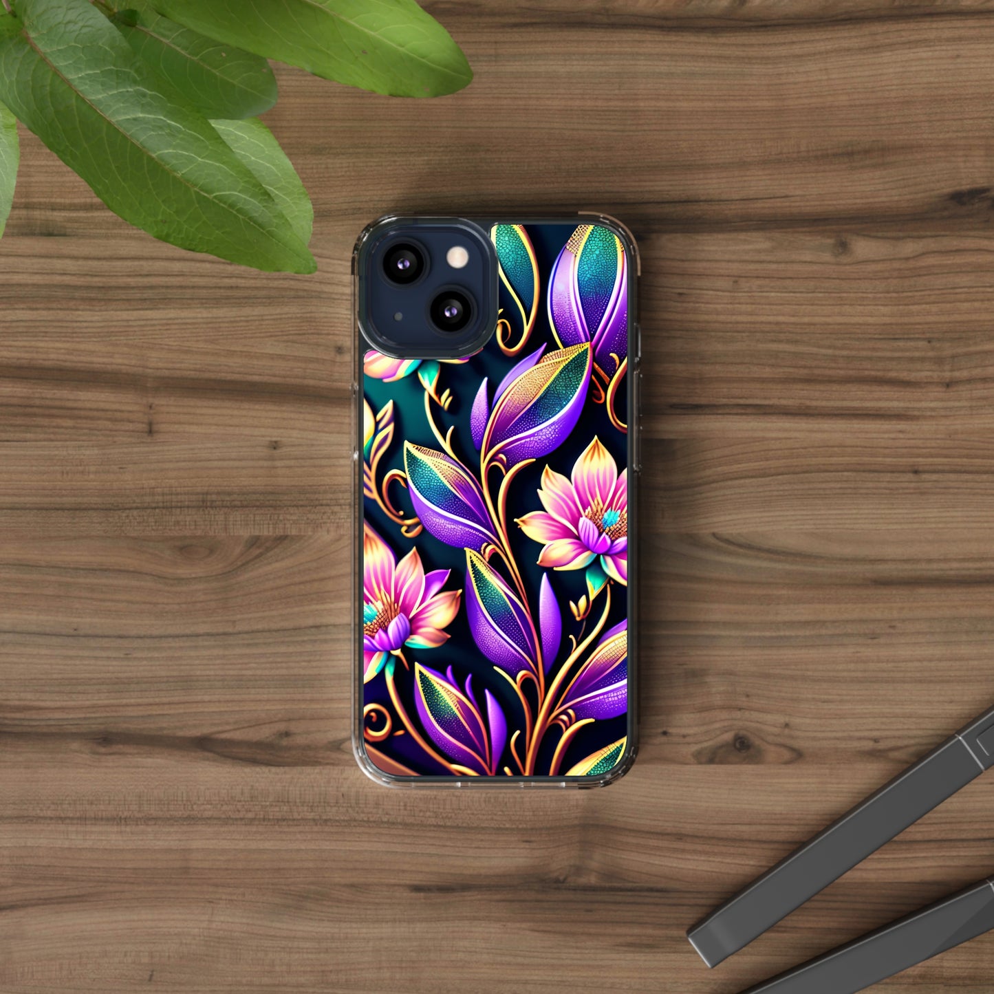 Clear Phone Cases: Fantasy Flower