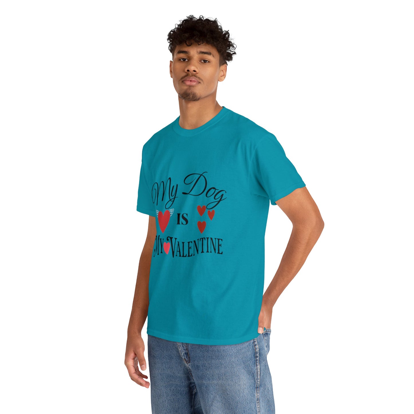 My Dog Is My Valentine1 - Unisex Heavy Cotton Tee