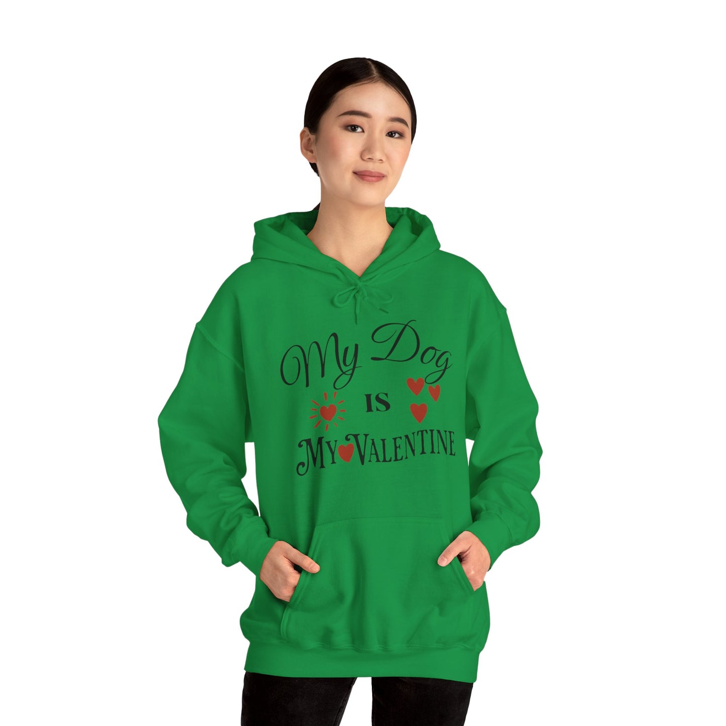 My Dog Is My Valentine - Unisex Heavy Blend™ Hooded Sweatshirt