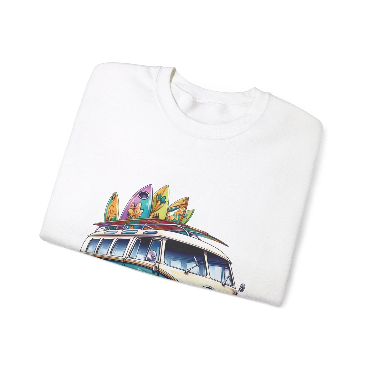 Retro Surf Van - Unisex Heavy Blend™ Crewneck Sweatshirt