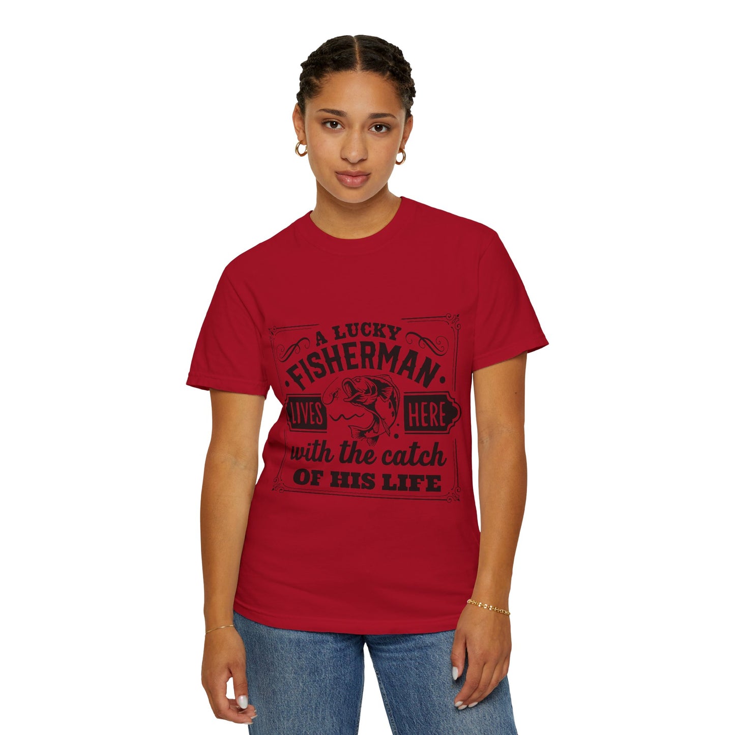 Fisherman lives here: Unisex Garment-Dyed T-shirt