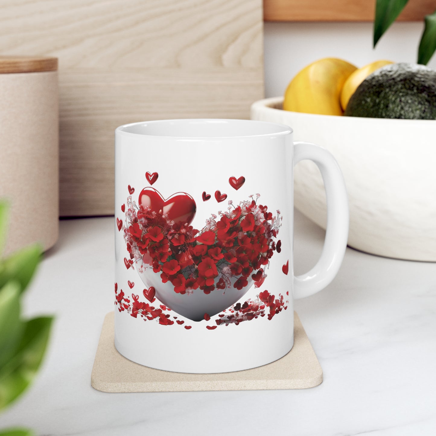 Valentine's Heart Bowl: Ceramic Mug 11oz