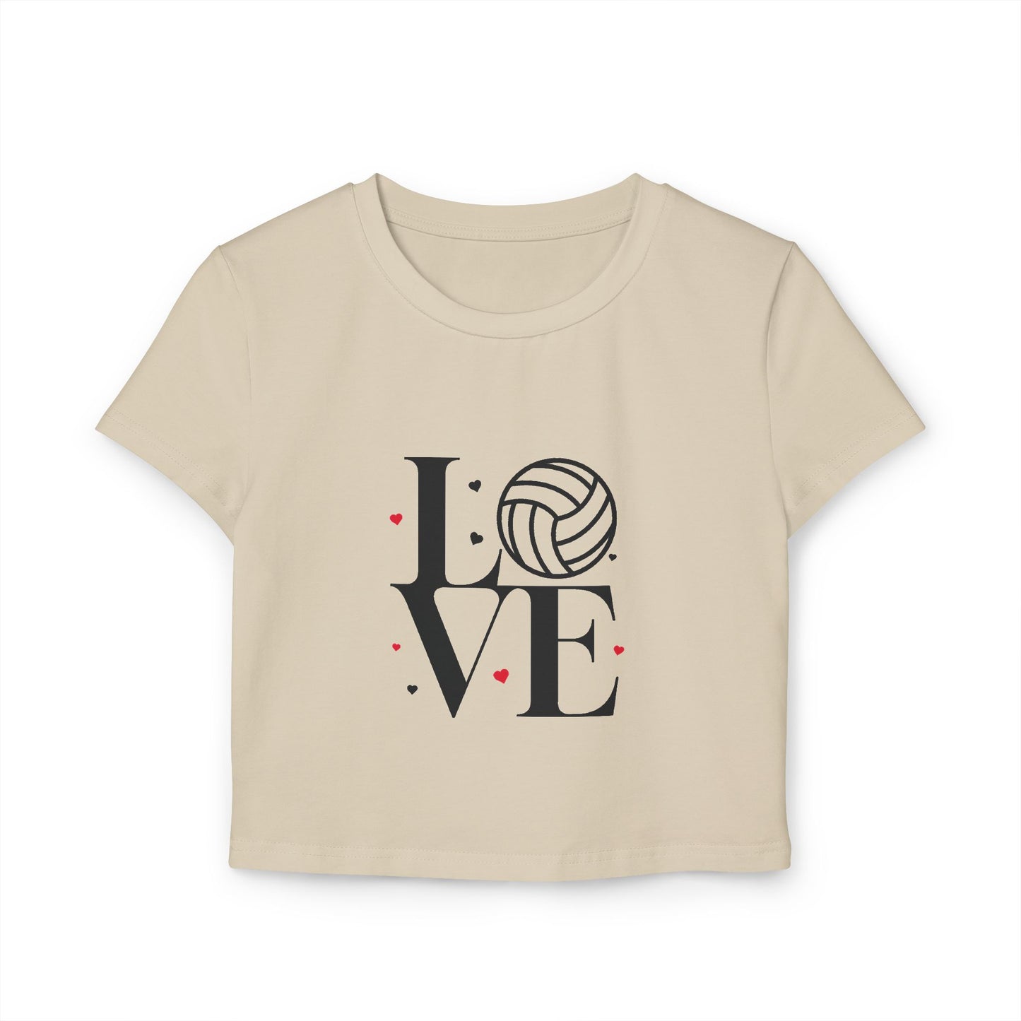 Love Volleyball Women's Baby Tee - Cute Sports Shirt, Gift for Athletes, Tee for Volleyball Lovers, Summer Casual Top