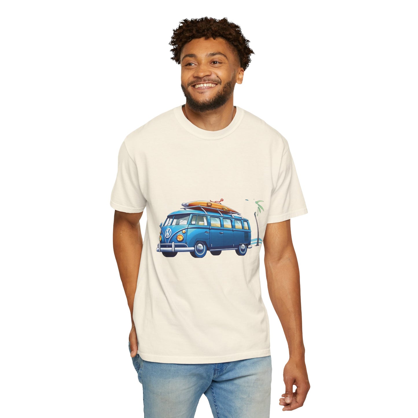 Retro Surf Van: Unisex Garment-Dyed T-shirt