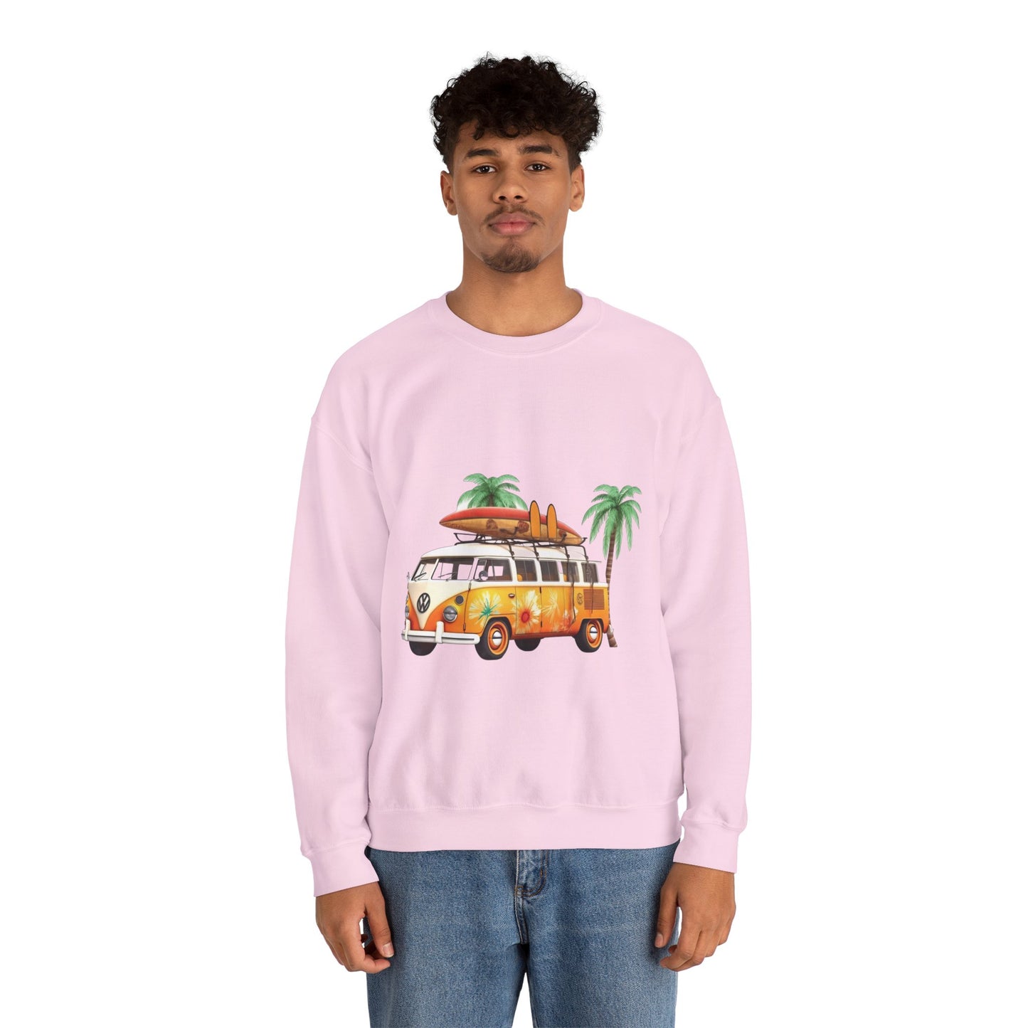 Retro Surf Van - Unisex Heavy Blend™ Crewneck Sweatshirt