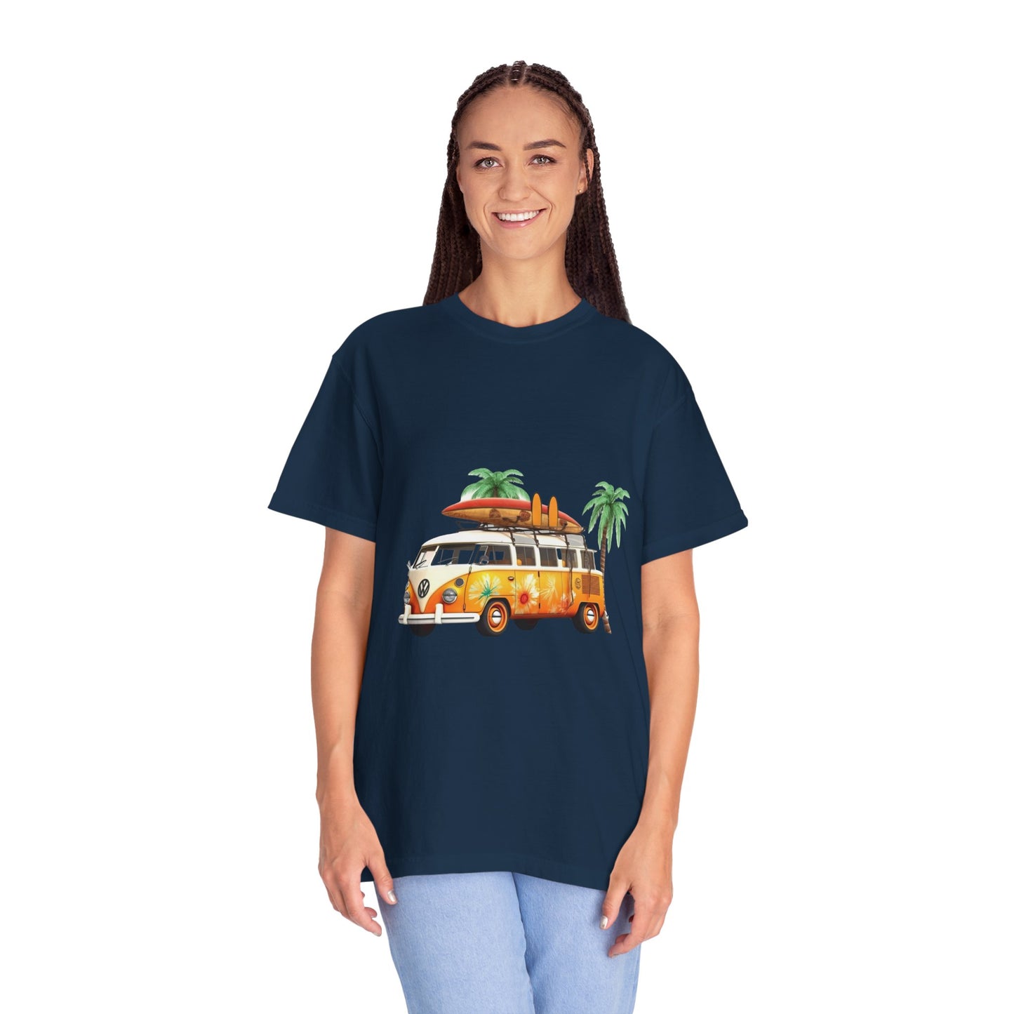 Retro Surf Van: Unisex Garment-Dyed T-shirt