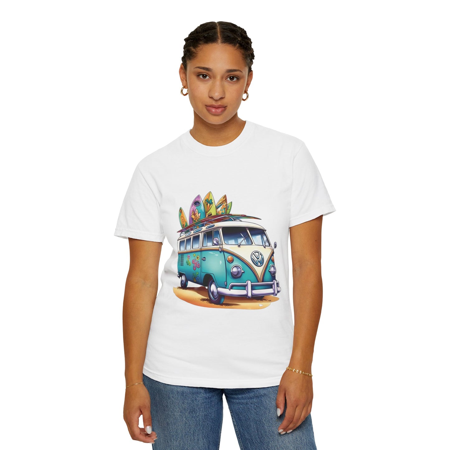 Retro Surf Van: Unisex Garment-Dyed T-shirt