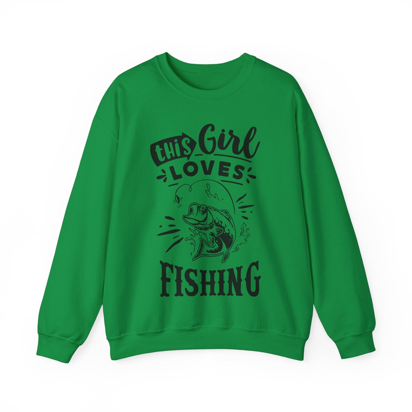 This girl loves fishing - Unisex Heavy Blend™ Crewneck Sweatshirt