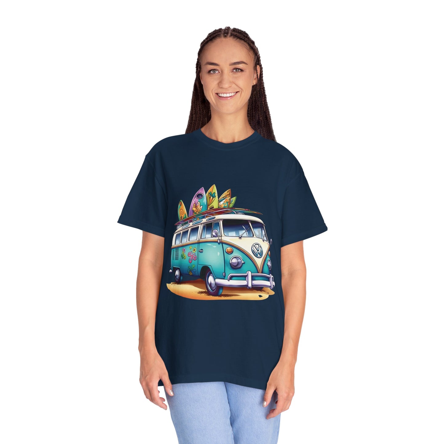 Retro Surf Van: Unisex Garment-Dyed T-shirt