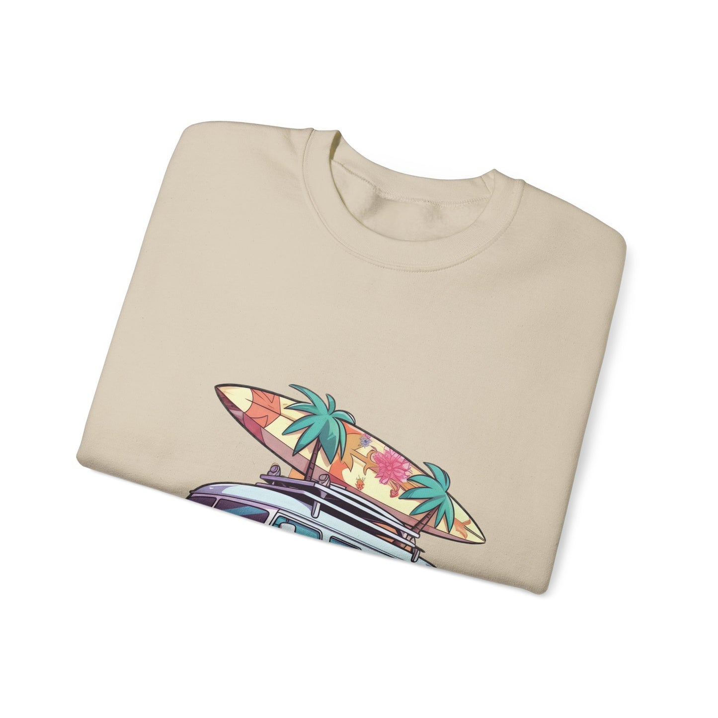 Retro Surf Van - Unisex Heavy Blend™ Crewneck Sweatshirt