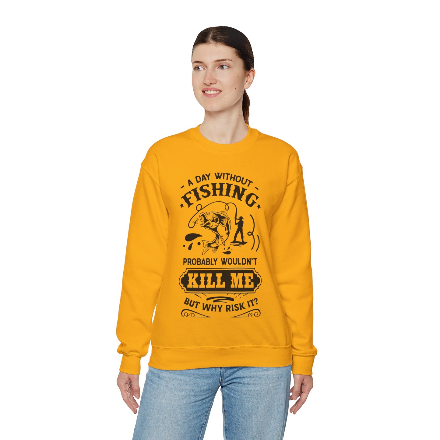 A day without fishing - Unisex Heavy Blend™ Crewneck Sweatshirt