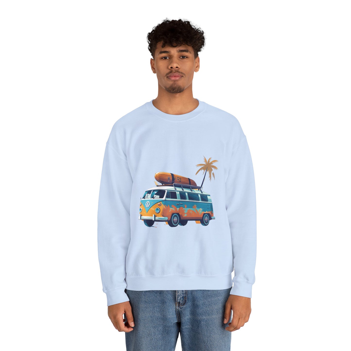 Retro Surf Van - Unisex Heavy Blend™ Crewneck Sweatshirt
