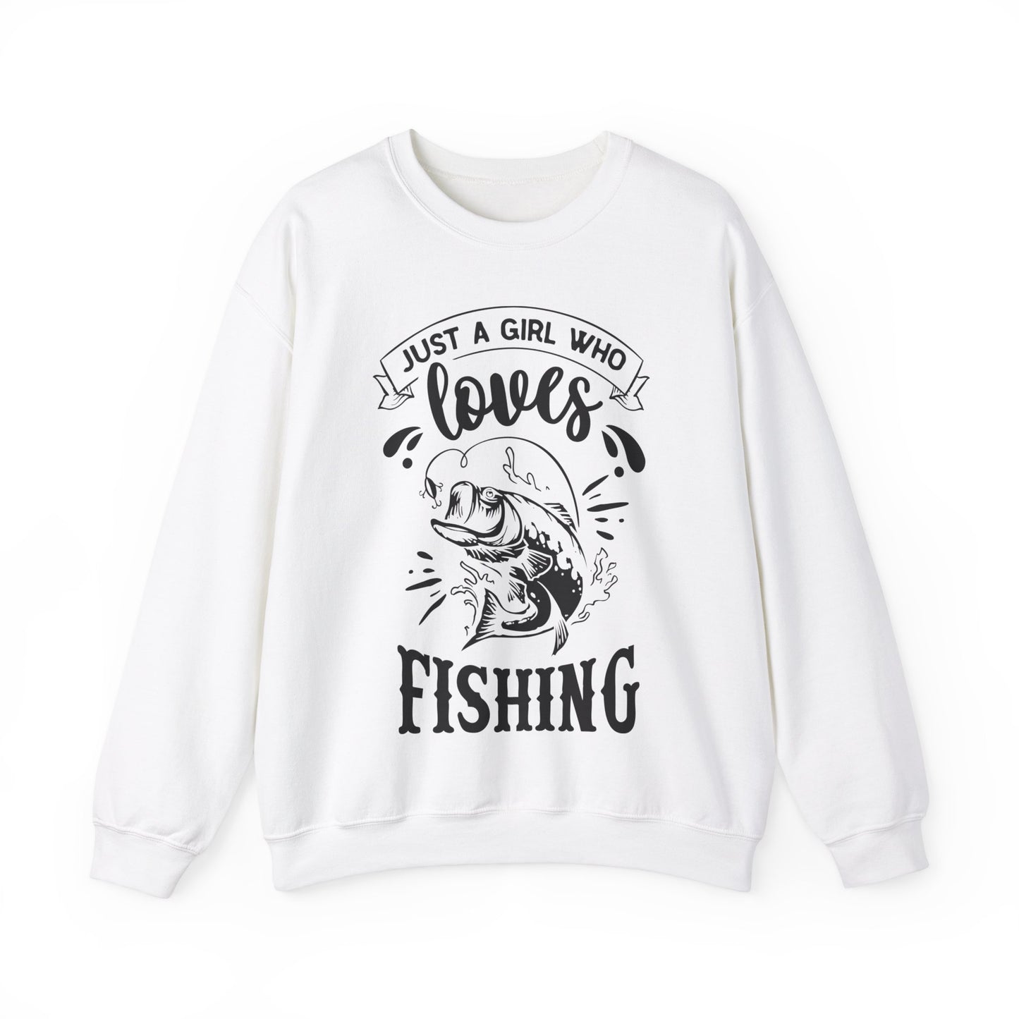 Just a girl who loves fishing - Unisex Heavy Blend™ Crewneck Sweatshirt