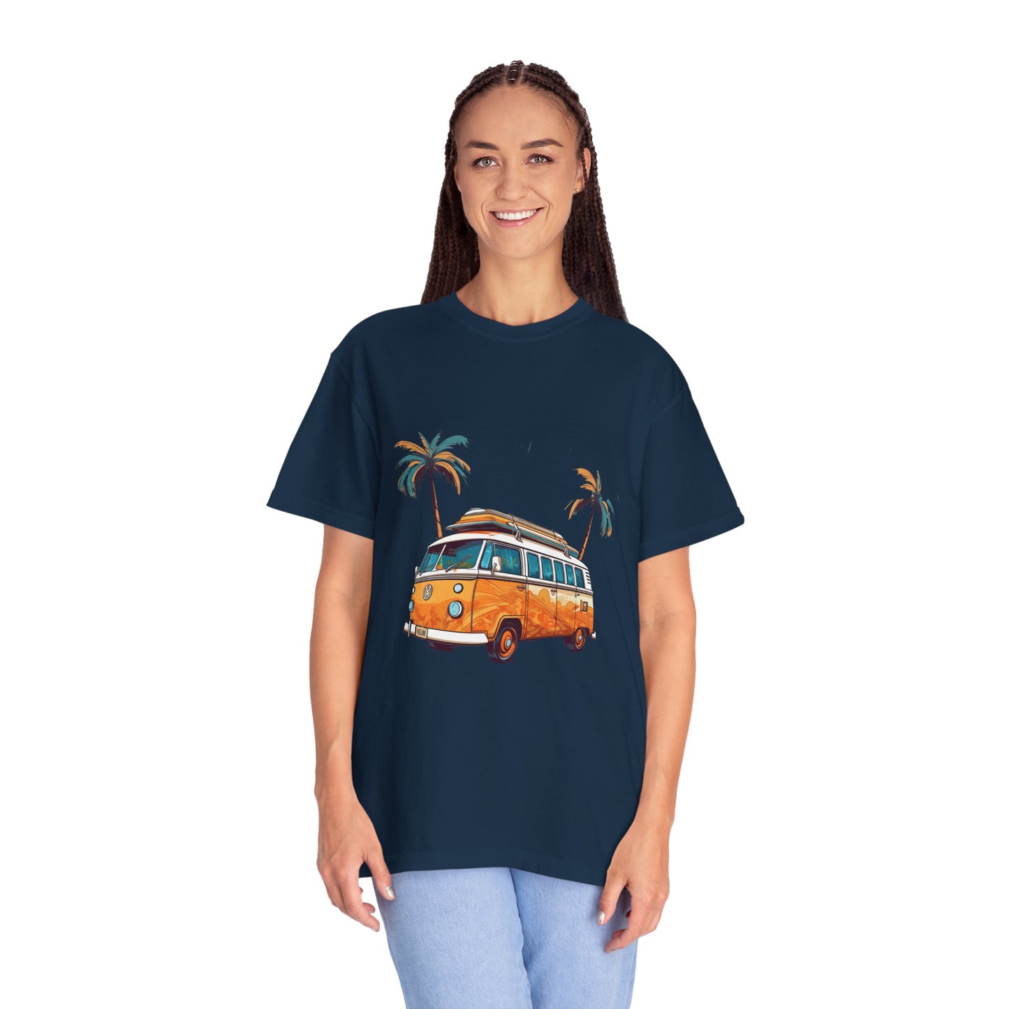 Retro Surf Van: Unisex Garment-Dyed T-shirt