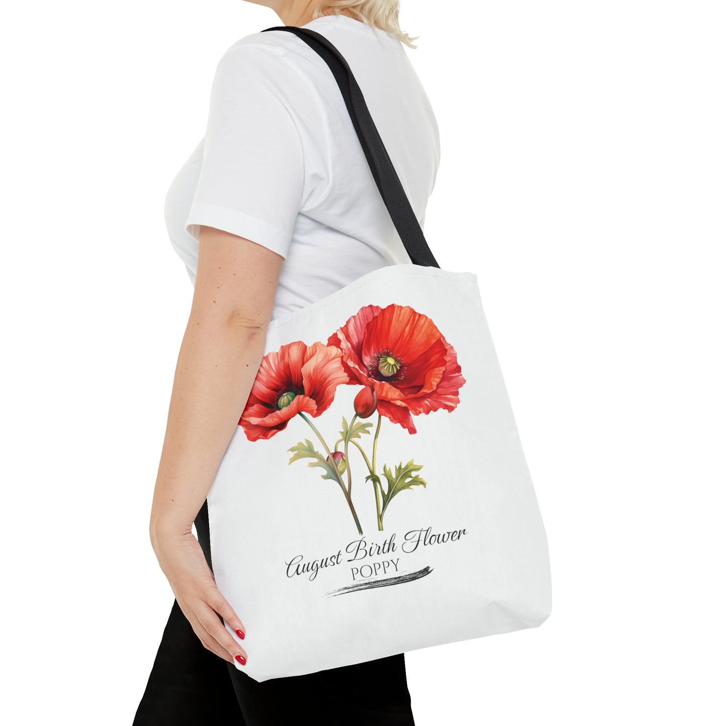 August Birth Flower: Poppy - Tote Bag (AOP)