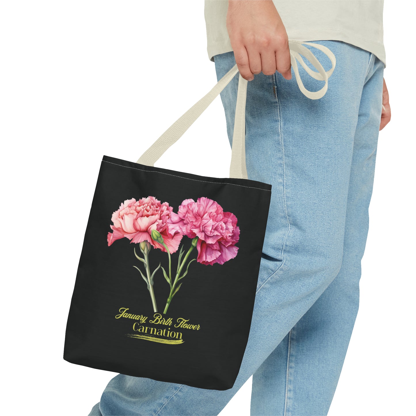 January Birth Flower: Carnation - Tote Bag (AOP)