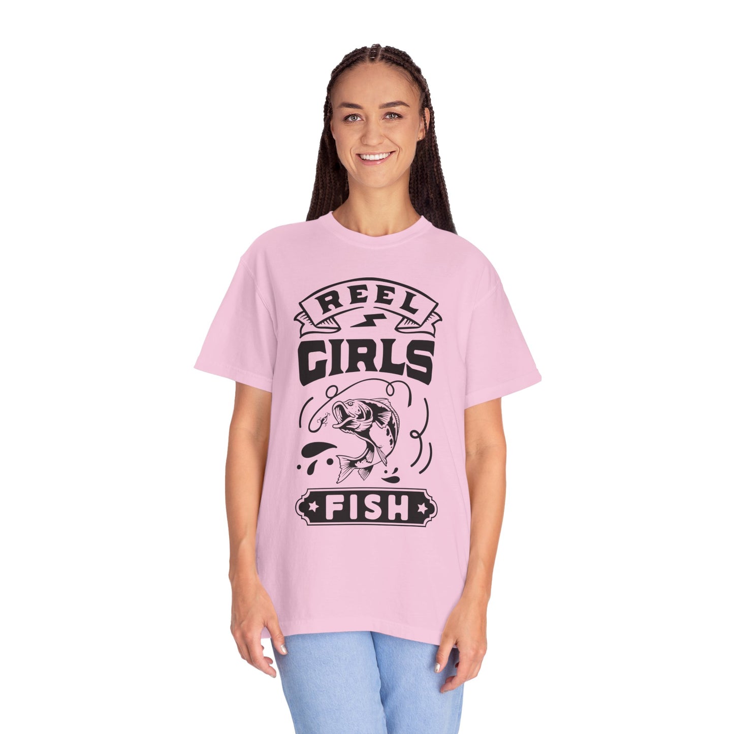 Reel girls fish: Unisex Garment-Dyed T-shirt