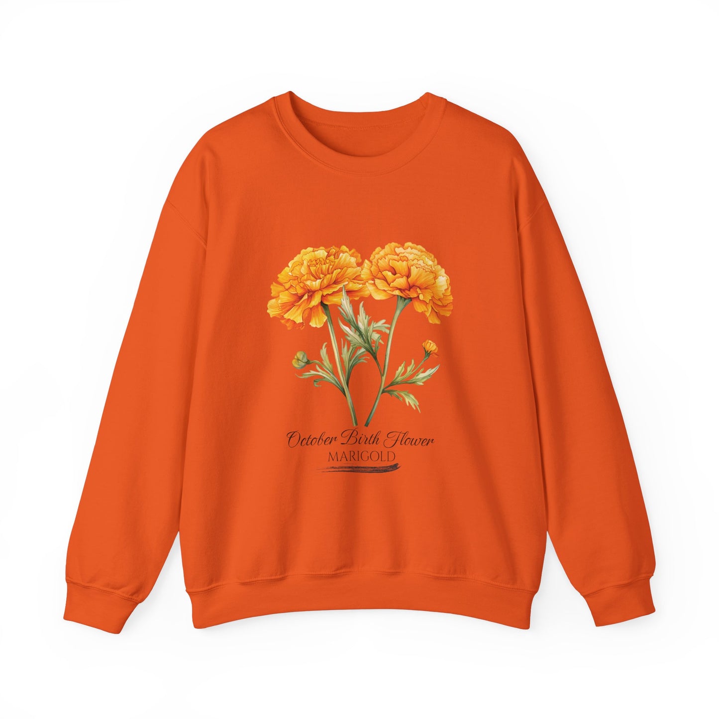 October Birth Flower (Marigold) - Unisex Heavy Blend™ Crewneck Sweatshirt