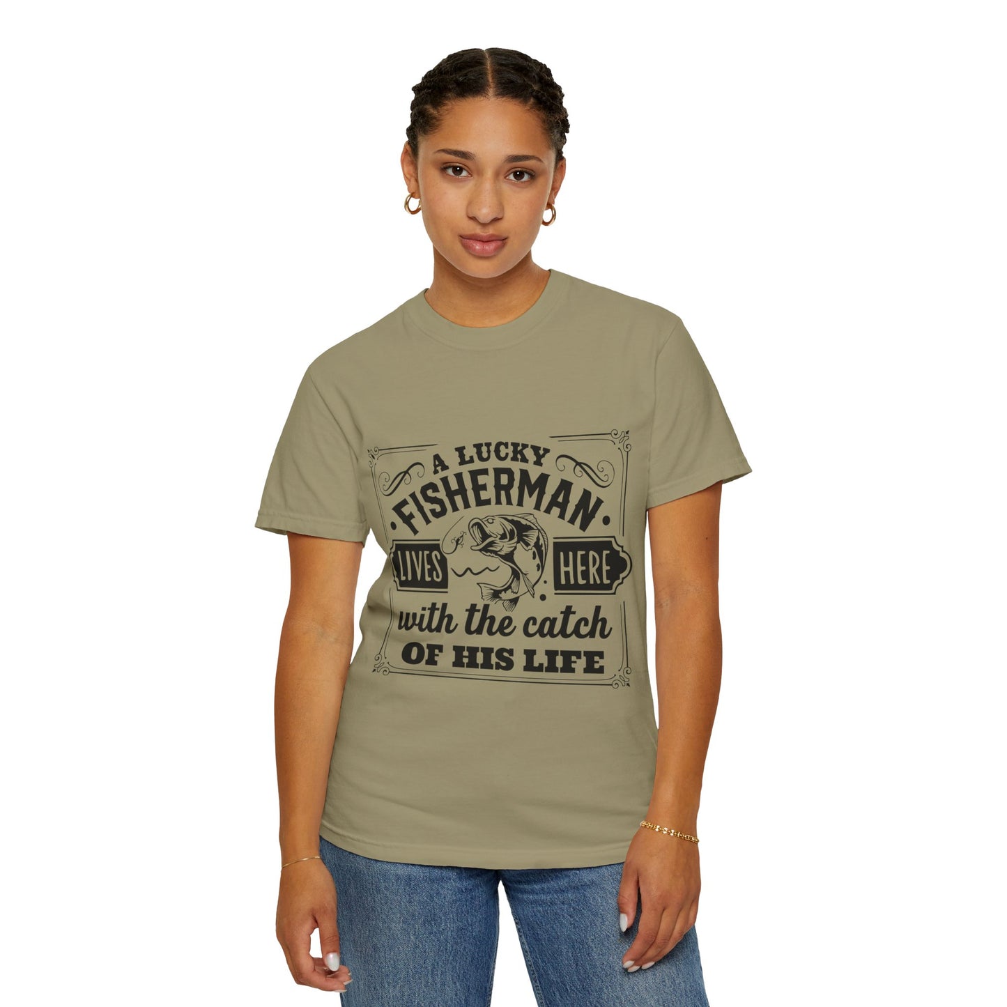 Fisherman lives here: Unisex Garment-Dyed T-shirt