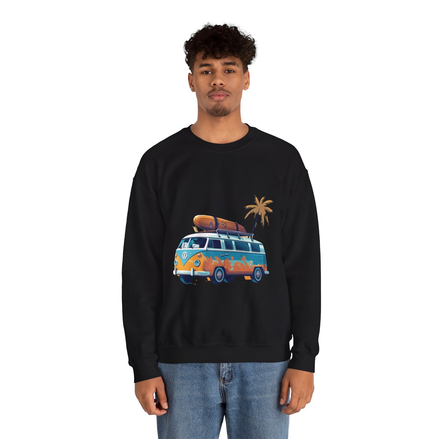 Retro Surf Van - Unisex Heavy Blend™ Crewneck Sweatshirt