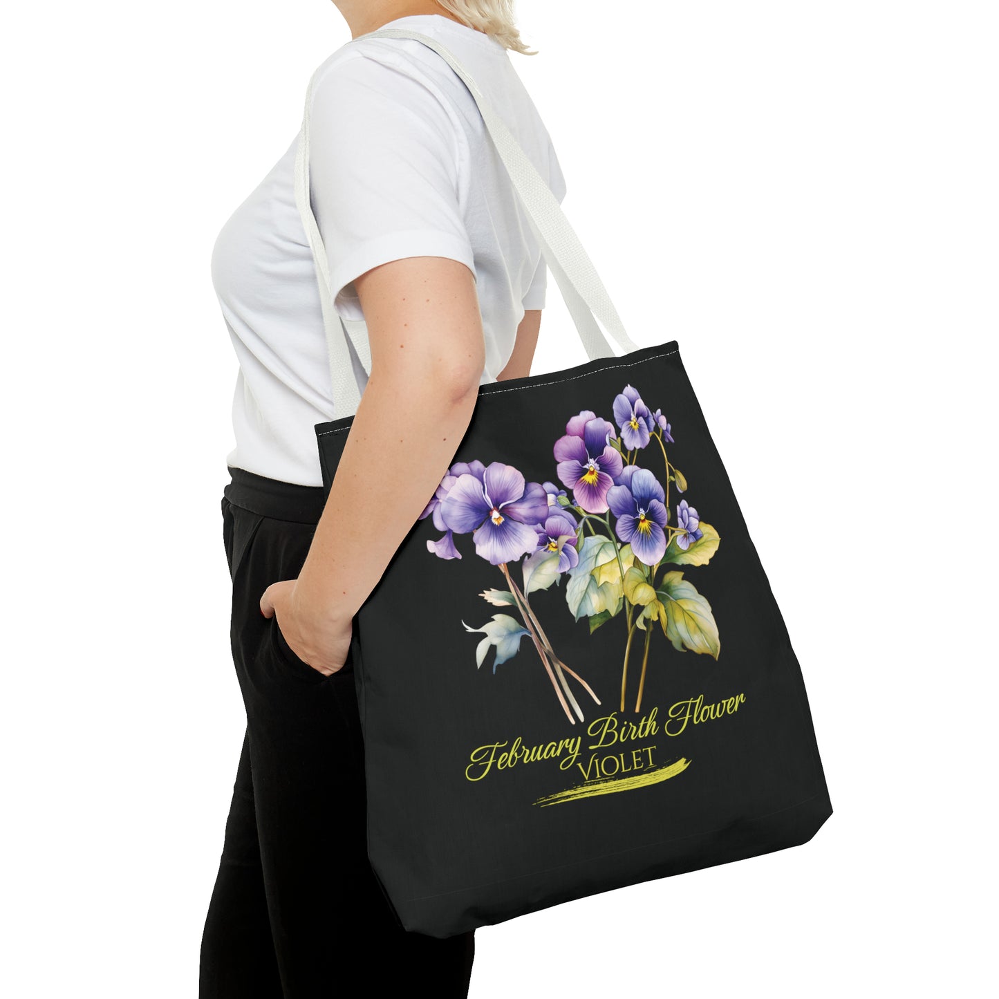 February Birth Flower: Violet - Tote Bag (AOP)