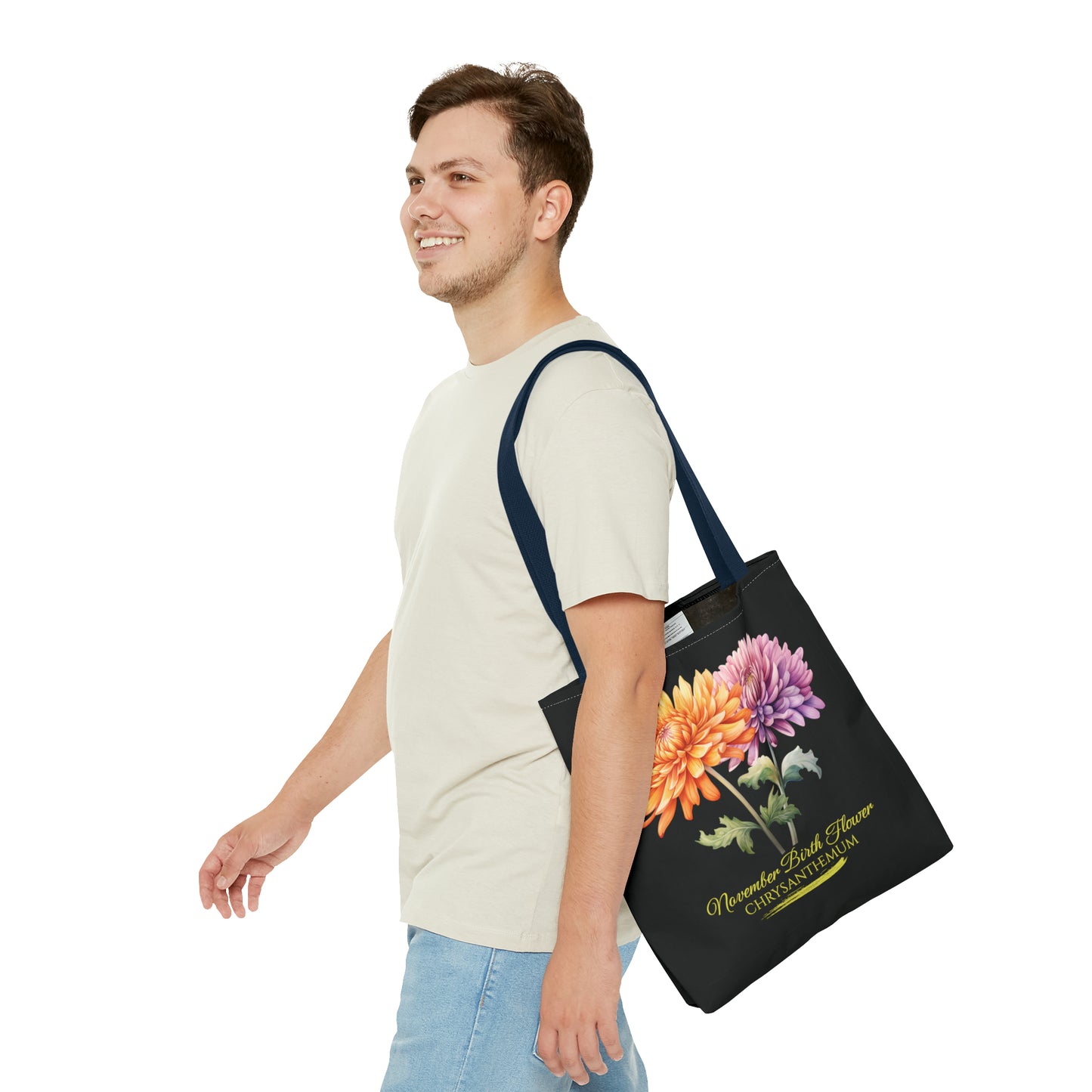 November Birth Flower: Chrysanthemum - Tote Bag (AOP)