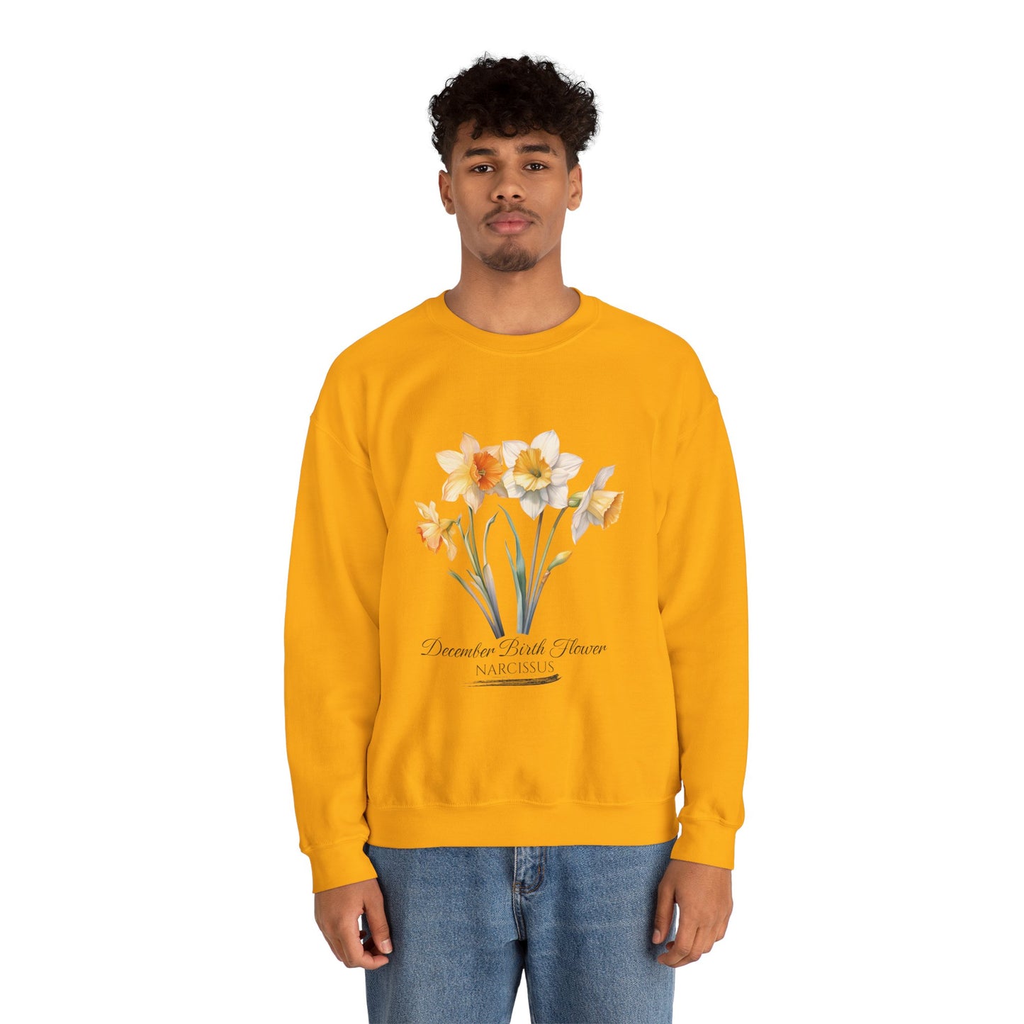 December Birth Flower (Narcisus) - Unisex Heavy Blend™ Crewneck Sweatshirt