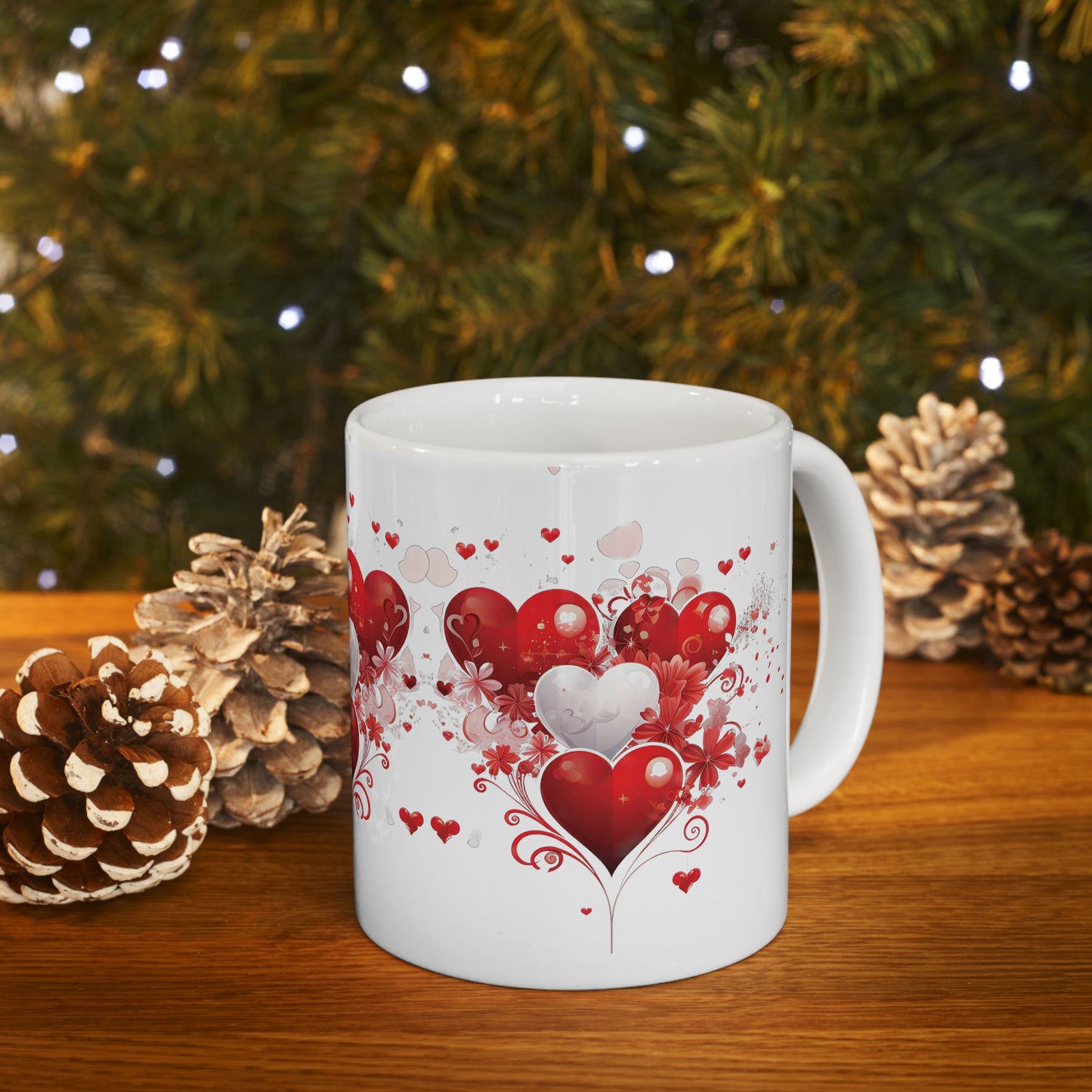Valentine's Heart Tears Drops: Ceramic Mug 11oz
