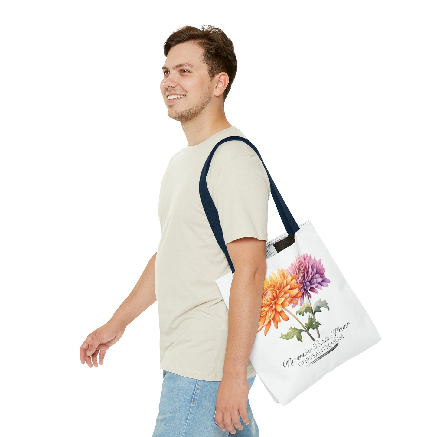 November Birth Flower: Chrysanthemum - Tote Bag (AOP)