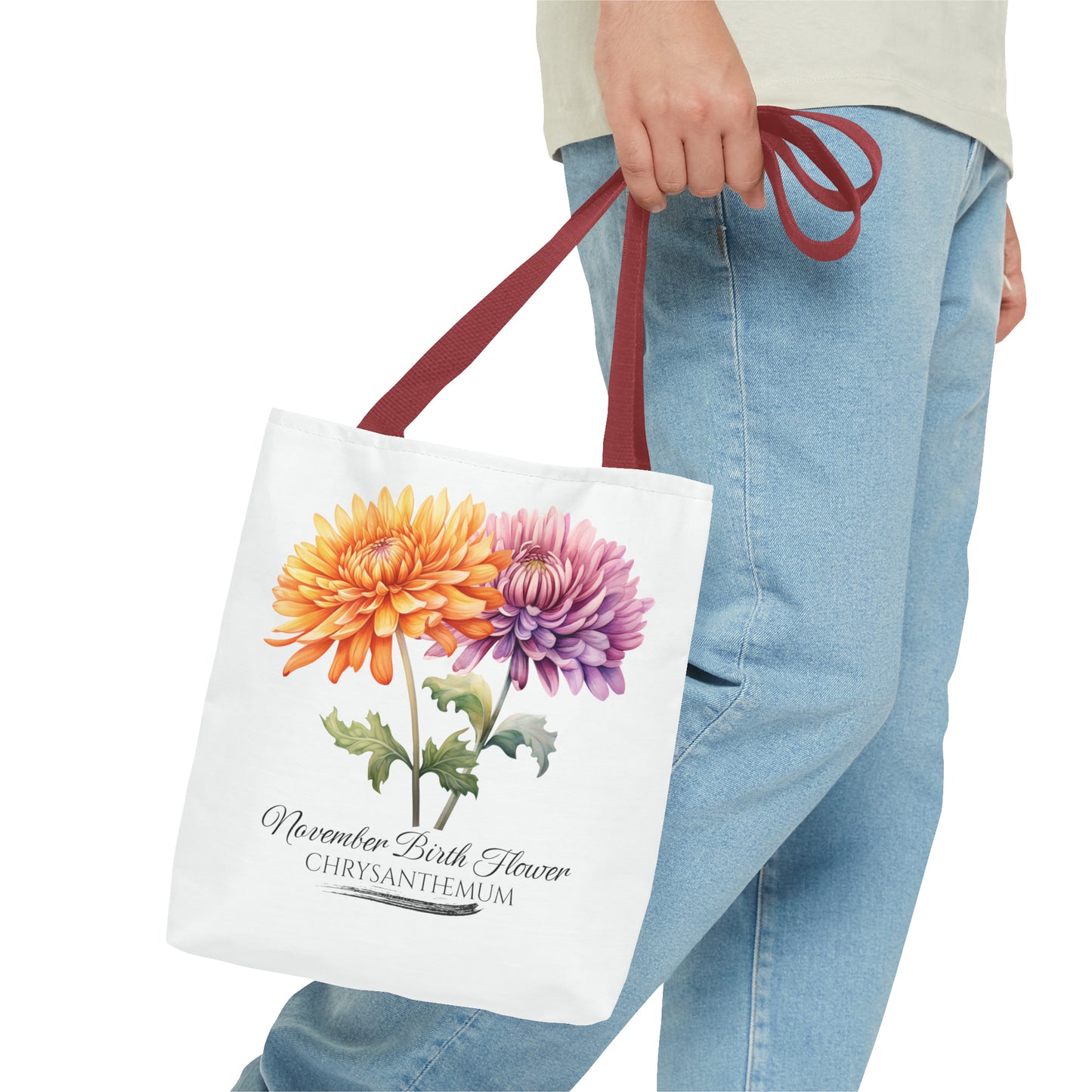 November Birth Flower: Chrysanthemum - Tote Bag (AOP)