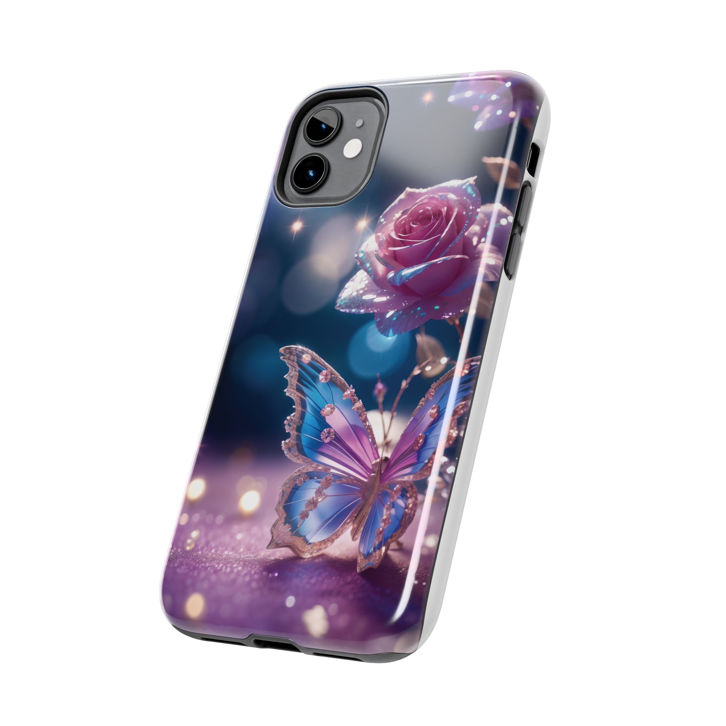 Tough Phone Cases: Fantasy butterfly and roses