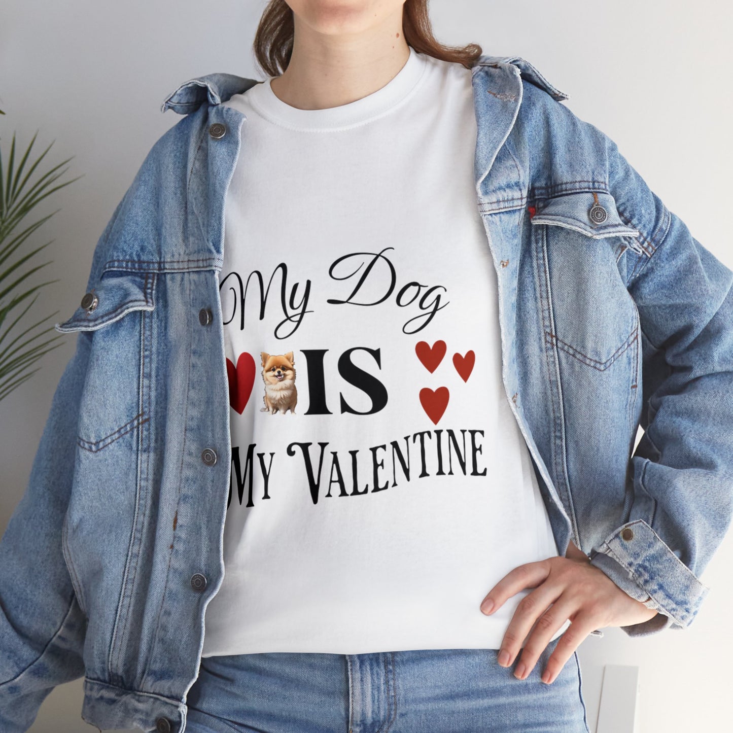 My dog is my valentine - Unisex Heavy Cotton Tee