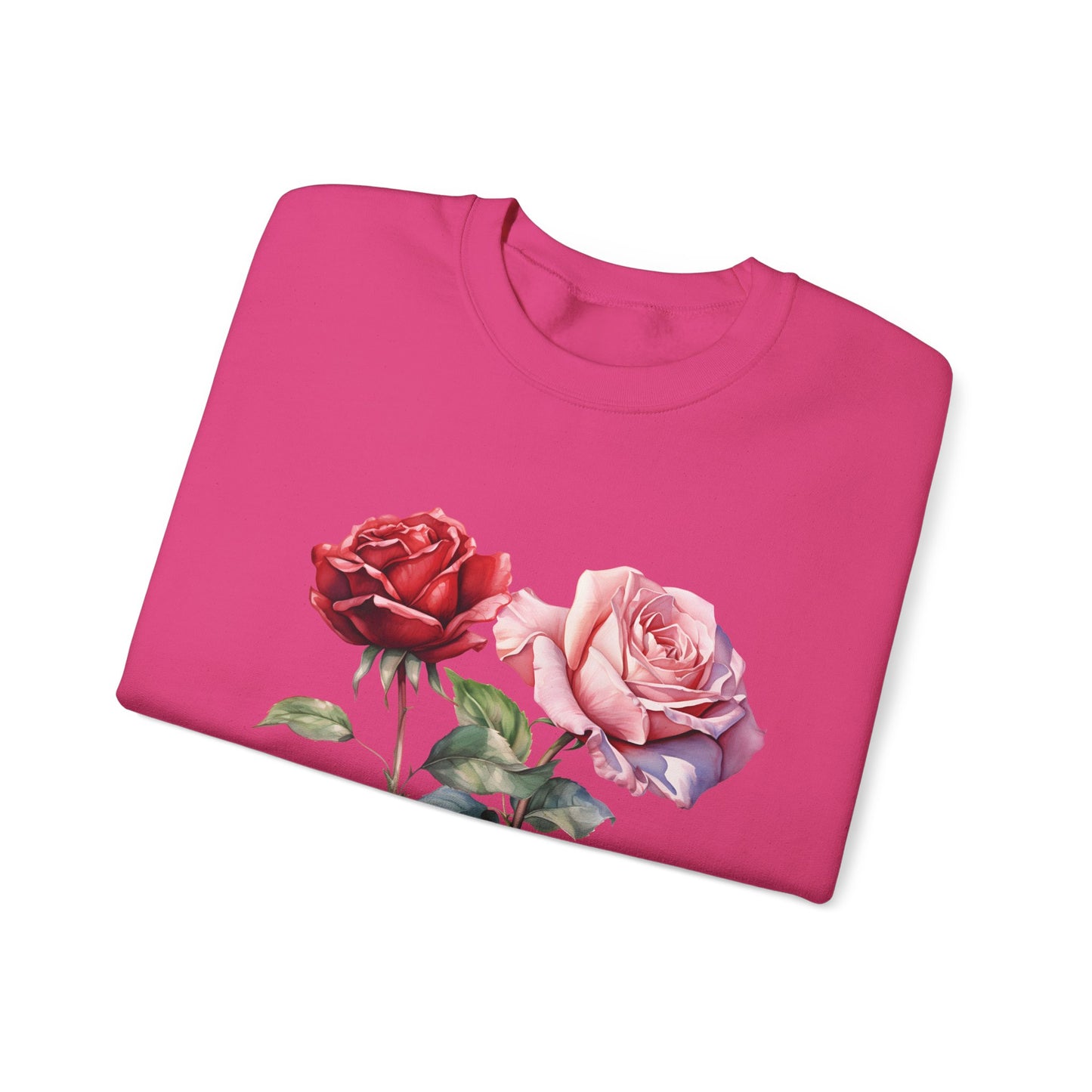 June Birth Flower (Rose) - Unisex Heavy Blend™ Crewneck Sweatshirt